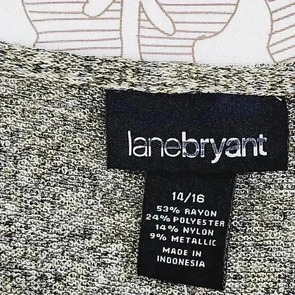 NWT Lane Bryant Womens 14/16 Marled Knit Dolman Sleeve Shift Dress Brown Shimmer - Picture 5 of 9